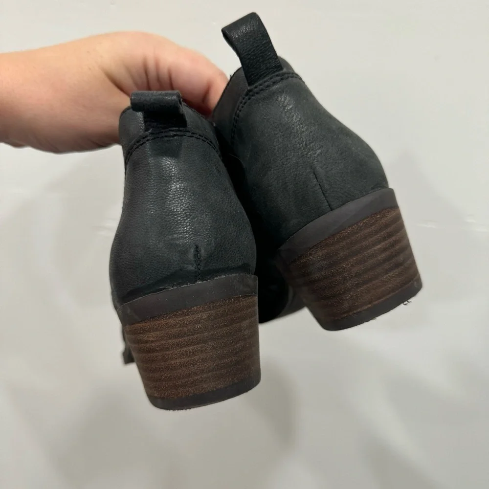 Lucky Brand Faydren Ankle Bootie Leather Size 8 Block Heel